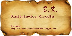 Dimitrievics Klaudia névjegykártya